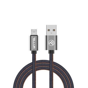 Кабел Tellur TLL155371, от USB A(м) към USB Micro B(м), 1m, син image