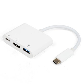 Докинг станция Vivanco 3in1 от USB C към 1x USB C(PD), 1x USB A, 1x HDMI, бяла | JAR Computers Vivanco 34293 Адаптер 3in1 USB Type C - HDMI, бял