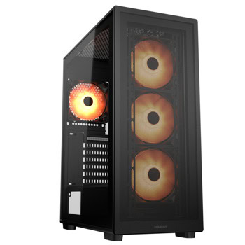 Кутия Cougar Gaming MX220 RGB, ATX/microATX/Mini-ITX, 1x USB 3.2 Gen 2 Type-C, 2x USB 3.0, 4x 120mm ARGB вентилатора, с прозорец, черна, без захранване | JAR Computers Cougar Gaming MX220 RGB Black CGR-2AC8B-RGB
