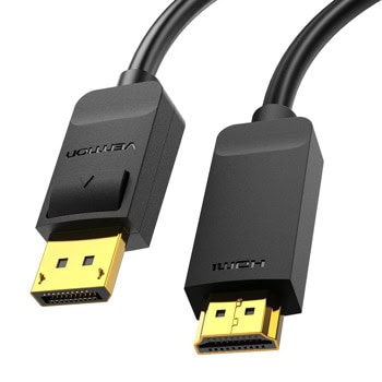 Кабел Vention HFOBI, от DisplayPort(м) към HDMI(м), 3m, черен, 4K@30Hz | JAR Computers Кабел Vention HFOBI