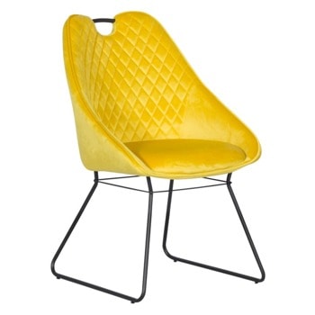 Трапезен стол Carmen GEDLING, до 100kg., дамаска, метална база, жълт image