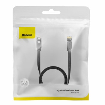 Пач кабел Baseus UTP, CAT-6, 1.5m, черен | JAR Computers Baseus high Speed Cat6 32AWG Gigabit WKJS000001