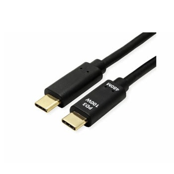 Кабел Roline 11.99.8309, от USB C(м) към USB C(м), 2m, 100W,черен | JAR Computers кабел roline 11.99.8309