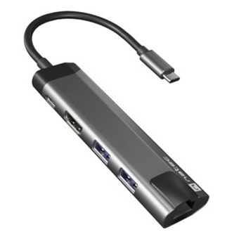 Докинг станция Natec NMP-1985, от USB C към 1x USB-C(PD), 2x USB-A, 1x HDMI, 1x RJ45, сива | JAR Computers Natec NMP-1985