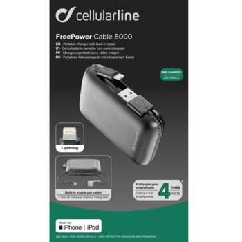 Cellular Line FreePower Cable 5000 lightning