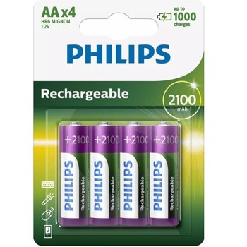Акумулаторна батерия Philips Rechargeable R6B4A210/10, AA, 1.2V, 2100mAh, NiMH, 4бр. image