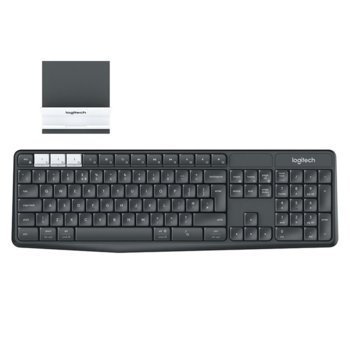 Клавиатура Logitech K375s, безжична, със стенд, черна, Bluetooth и wireless, MULTI-DEVICE image