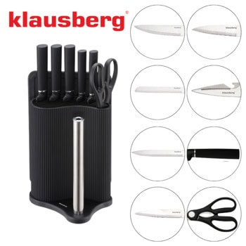 комплект ножове klausberg kb 7977 8 части черен