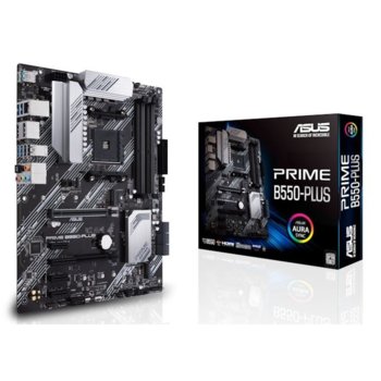 Дънна платка Asus PRIME B550-PLUS, B550, AM4, DDR4, PCI-E 4.0 (DP&HDMI), (CFX), 6x SATA 6Gb/s, 2x M.2, 1x USB 3.2 Type C(Gen2), ATX | JAR Computers ASUS PRIME B550-PLUS