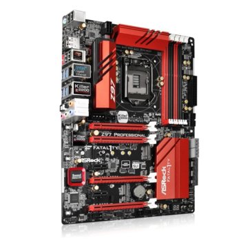 Дънна платка ASRock Fatal1ty Z97 Professional, Z97, LGA1150, DDR3, PCI-E (DP&HDMI)(CFX&SLi), 6x SATA 6Gb/s, 2x SATA Express,1x eSATA, 1x M.2 Socket, 4x USB 3.0, ATX | JAR Computers ASRock Fatal1ty Z97 Professional