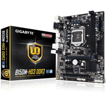 Дънна платка Gigabyte GA-B150M-HD3 DDR3, B150, LGA1151, DDR3, PCI-E (HDMI&DVI), 6x SATA 6Gb/s, 1x M.2 Socket, 4x USB 3.0, microATX | JAR Computers Gigabyte GA-B150M-HD3 DDR3