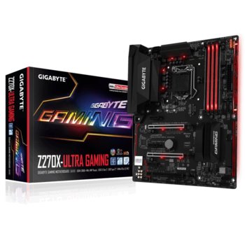 Дънна платка Gigabyte GA-Z270X-Ultra Gaming, Z270, LGA1151, DDR4, PCI-E (HDMI&DVI)(CFX&SLi), 6x SATA 6Gb/s, 1x M.2 Socket, 1x U.2 Socket, 1x USB 3.1 Type-C, ATX | JAR Computers Gigabyte GA-Z270X-Ultra Gaming