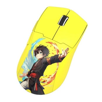 Мишка Redragon K1ng Max Anime, оптична (26 000 dpi), безжична/жична, Bluetooth, USB, USB-C, жълта, гейминг, 5 програмируеми бутона, Optical Pixart PAW3395 сензор | JAR Computers Redragon K1ng Max Anime M918AKB-PRO