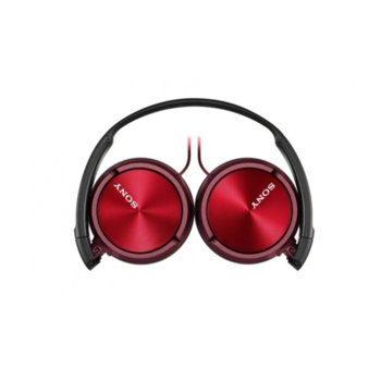 Слушалки Sony MDR-ZX310AP, микрофон, червен