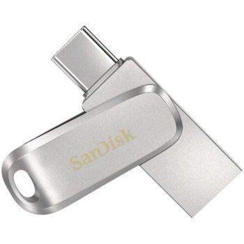 Памет 64GB SanDisk Ultra Dual Drive Luxe USB Type-C (SDDDC4-064G-G46), USB 3.1 Gen 1, USB Type-C (м), USB Type-A (ж), сребриста | JAR Computers SanDisk SDDDC4-064G-G46