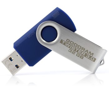 Памет 32GB USB Flash Drive, Goodram Twister, USB 3.0, синя | JAR Computers 32GB GOODRAM TWISTER 3.0 USB (PD32GH3GRTSBR9)