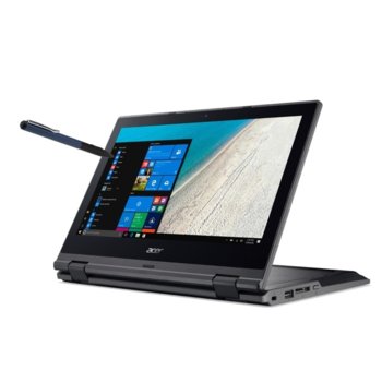 Хибриден лаптоп Acer TravelMate B118 (NX.VG0EX.007_SV.WNBAF.B01), четириядрен Apollo Lake Intel Celeron N3450 1.1/2.2 GHz, 11.6" (29.46 cm) Full HD Glare IPS Touchscreen, (HDMI), 4GB, 64GB eMMC, 1x USB 3.0, Windows 10, 1.50 kg | JAR Computers Acer TravelMate B118 NX.VG0EX.007_SV.WNBAF.B01