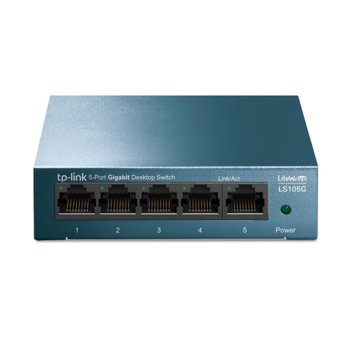 Суич TP-Link LS105G, 1000 Mbps, 5 портов, 5x 10/100/1000 Mbps | JAR Computers Суич TP-Link LS105G 5-портов 10/100/1000 Mbps