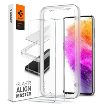 Протектор от закалено стъкло /Tempered Glass/ за Samsung Galaxy A73, 2 броя, прозрачен | JAR Computers Spigen Tr Align Master 2 Pack на Samsung Galaxy