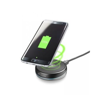 Зарядно устройство Cellular Line Twist, от контакт към безжично зарядно, 10W, черно | JAR Computers Cellular Line Twist