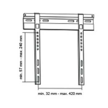 Sunne ET TV Bracket,  max 45kg, VESA 400x200, Fix