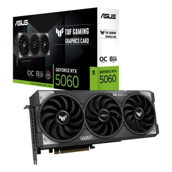 Видео карта Nvidia GF RTX 5060, 8GB, Asus TUF Gaming, OC, PCI-E 5.0, GDDR7, 128-bit, DisplayPort, HDMI | JAR Computers Asus GF RTX 5060 TUF Gaming OC 90YV0N00-M0NA00