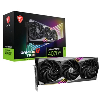 Видео карта Nvidia GF RTX 4070 Ti, 12GB, MSI GAMING X TRIO, PCI-E 4.0, GDDR6X, 192-bit, DisplayPort, HDMI | JAR Computers MSI RTX 4070 Ti GAMING X TRIO 912-V513-004