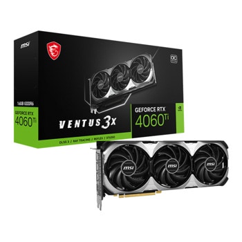 Видео карта Nvidia GF RTX 4060 Ti, 16GB, MSI Ventus 3X OC, PCI-E 4.0, GDDR6, 128-bit, HDMI, DisplayPort | JAR Computers MSI GeForce RTX 4060 Ti VENTUS 3X 16G OC