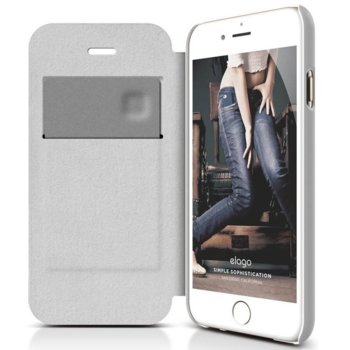 Elago S6 Leather Flip Apple Cut Case