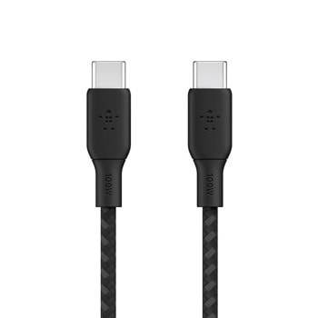 Кабел Belkin BoostCharge (CAB014bt3MBK), от USB C(м) към USB C(м), 3m, 100W, черен | JAR Computers Belkin BoostCharge CAB014bt3MBK