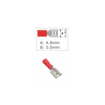 Кабелна обувка Fast On ST-063 / FDD 1.25-187(5), 100 бр., червена | JAR Computers Fast On ST-063 / FDD 1.25-187(5) Red