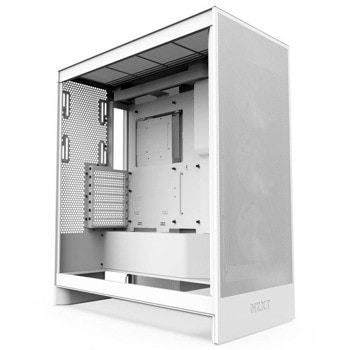 Кутия NZXT H7 Flow (2024), EATX/ATX/mATX/Mini-ITX, 1x USB 3.2 Gen 2 Type-C, 2x USB 3.2 Gen 1 Type-A, 3x F120Q вентилатора, с прозорец, бяла, без захранване | JAR Computers NZXT H7 Flow 2024 White CM-H72FW-01