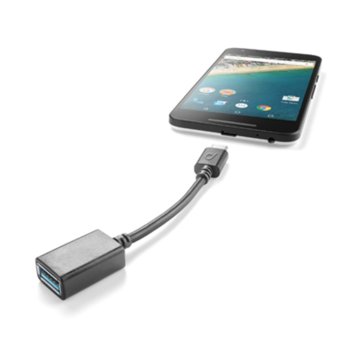 Преходник Cellular Line, от USB-C(м) към USB-A(ж), черен | JAR Computers USB C - OTG USB адаптер