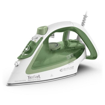Парна ютия Tefal FV5781E1, 120 г/мин непрекъсната пара, 270 мл, резервоар, Durilium Airglide технология на плочата, 2800W, зелено-бяла | JAR Computers Парна ютия Tefal FV5781E1