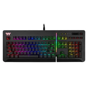 Клавиатура Thermaltake Level 20, механична, Cherry MX Blue суичове, гейминг, RGB подсветка, черна, USB | JAR Computers Thermaltake KB-LVT-BLBRUS-01