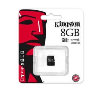 8GB Kingston microSDHC UHS-I CL10 SDC10G2/8GBSP