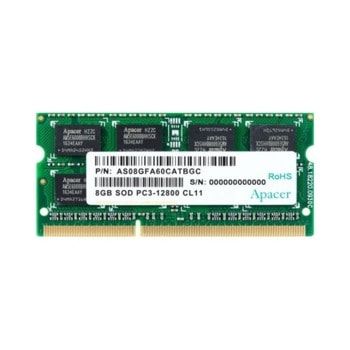 Памет 8GB DDR3 1600MHz, SODIMM, Apacer AS08GFA60CATBGC, 1,5V image