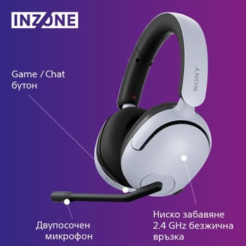 слушалки sony inzone h5 бели