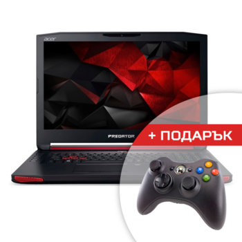 Лаптоп Acer Predator G9-791 (NX.Q09EX.026) с подарък геймпад Xbox 360, четири-ядрен Skylake Intel Core i7-6700HQ 2.6/3.5GHz, 17.3" (43.94 cm) UltraHD LED Display & GeForce GTX 980M 4GB (DP), 16GB DDR4, 256GB SSD & 1TB HDD, 2x USB3.0, Windows 10 | JAR Computers Acer Predator G9-791 (NX.Q09EX.026) + Gamepad