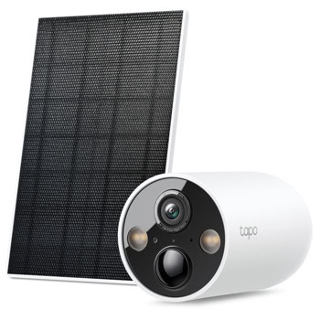 IP камера TP-Link Tapo C425 KIT с включен слънчев панел, насочена "bullet" камера, 4MPix (2560x1440@20fps), H.264, IR осветеност (до 15m), външна IP66, Wi-Fi, microSD слот до 512GB, микрофон и говорител | JAR Computers TP-Link Tapo C425 KIT