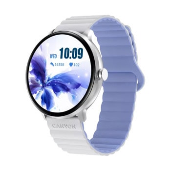 Смарт часовник Canyon Jacky SW-69, 1.3" (3.3cm) дисплей, Bluetooth, сърдечен ритъм, кислород в кръвта, IP68 защита, до 9 дни време на работа, бял | JAR Computers Canyon Jacky SW-69 White/Blue CNS-SW69WB