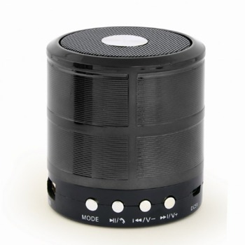 Тонколона Gembird SPK-BT-08-BK, 1.0, 3W, Bluetooth, USB, AUX, слот за SD карта, черна, преносима, 400mAh батерия | JAR Computers Gembird SPK-BT-08-BK