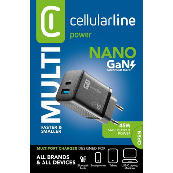 Зарядно 220V PD GaN USB, USB-C 45W