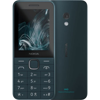 GSM Nokia 225 4G 2024 (син), поддържа 2 sim карти, 2.4" (6.10 cm) QVGA TFT дисплей, Unisoc T107, 64MB RAM, 128MB Flash памет (+ microSD), 0.3 MPix камера, Bluetooth | JAR Computers Nokia 225 4G 2024 Blue