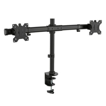 Стойка за монитор ACT AC8315, за плот, за екрани от 13" до 27", VESA до 100x100, до 7 кг, регулируема, за 2 бр. монитора, черна | JAR Computers ACT AC8315