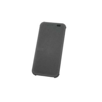 Калъф за HTC One 2 M8, HC M100, отваряем, HTC, кожен, оригинален, тъмносив | JAR Computers HTC Case Dot Flip HC M100 HTC One 2 M8 dark gray