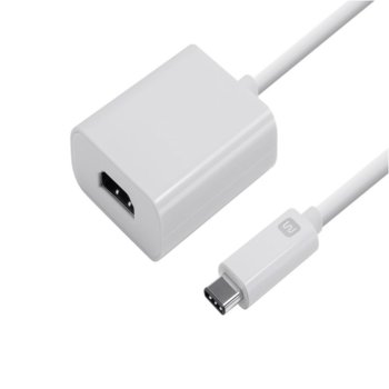 Преходник, USB Type C(м) към HDMI(ж), бял | JAR Computers USB Type C(м) към HDMI(ж)