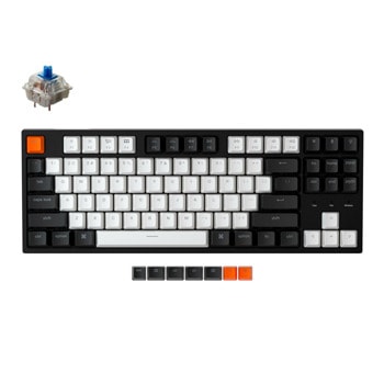 Клавиатура Keychron C1 TKL Gateron G Pro Blue Switch, механична, RGB подсветка, мултимедийни фунцкии, USB, черна | JAR Computers Keychron C1 TKL Gateron G Pro Blue Switch