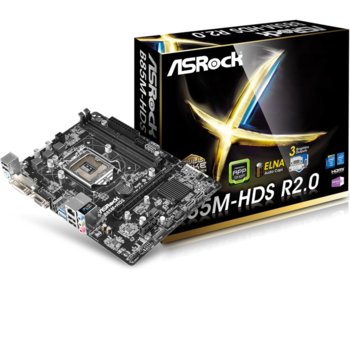 Дънна платка ASRock B85M-HDS R2.0, B85, LGA1150, DDR3/DDR3L, PCI-E (HDMI&DVI&VGA), 4x SATA 6Gb/s, 2x USB 3.0, micro ATX | JAR Computers ASRock B85M-HDS R2.0