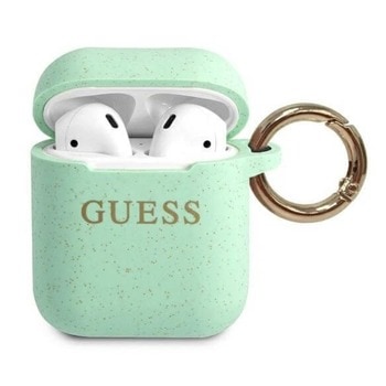 Защитен калъф Guess Silicone Glitter за Apple Airpods / Apple Airpods 2, зелен | JAR Computers Guess Silicone Glitter GUACCSILGLGN